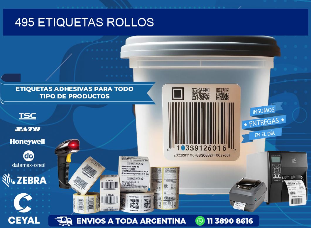 495 etiquetas rollos