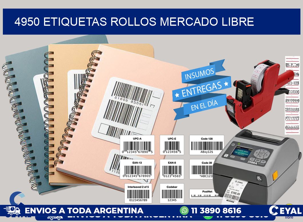 4950 etiquetas rollos MERCADO LIBRE