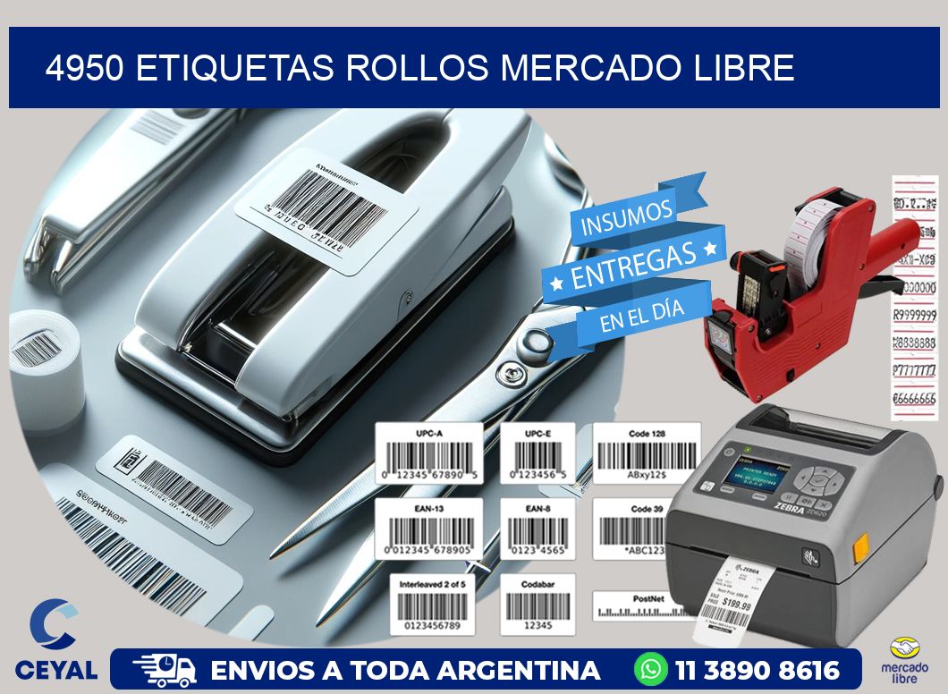 4950 etiquetas rollos MERCADO LIBRE