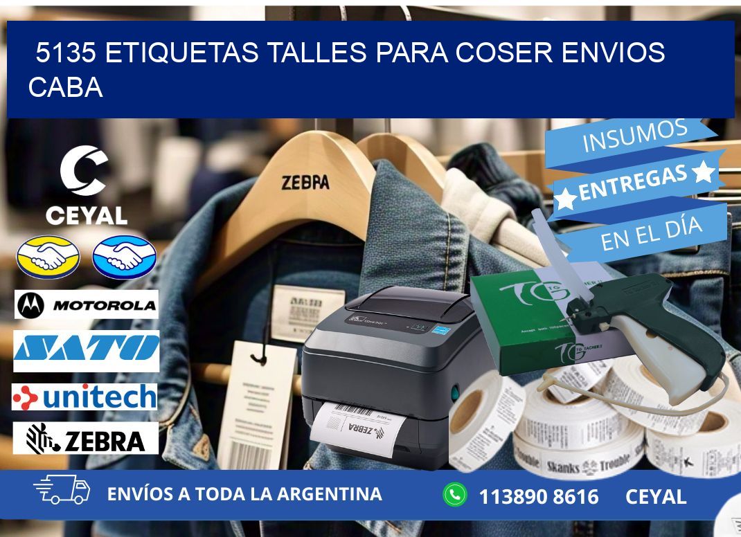 5135 ETIQUETAS TALLES PARA COSER ENVIOS CABA