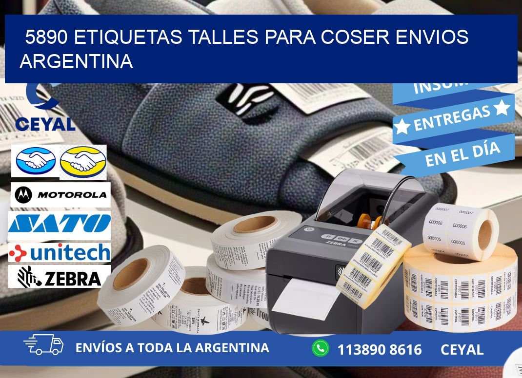 5890 ETIQUETAS TALLES PARA COSER ENVIOS ARGENTINA