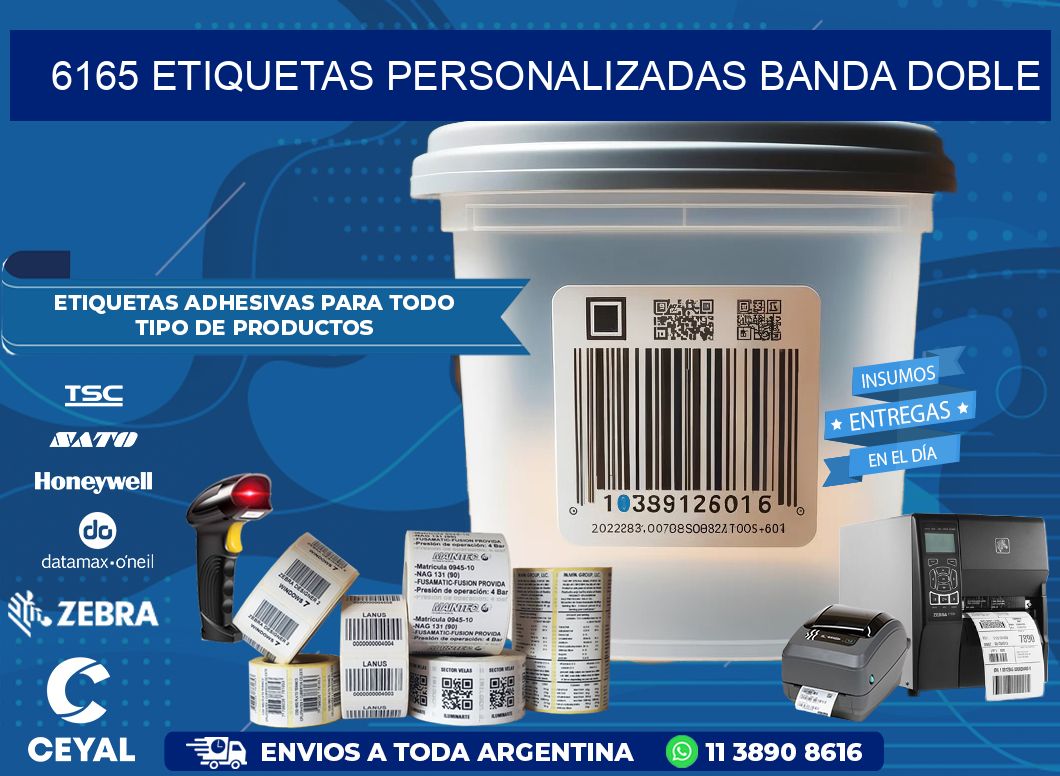 6165 Etiquetas personalizadas banda doble