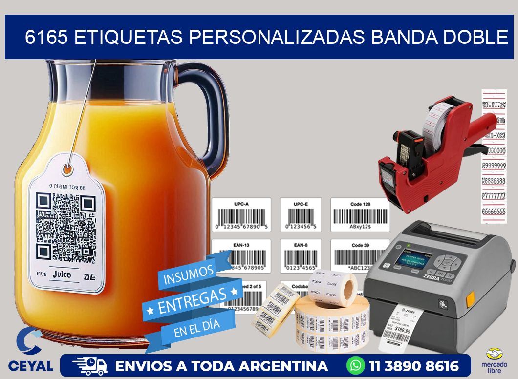 6165 Etiquetas personalizadas banda doble