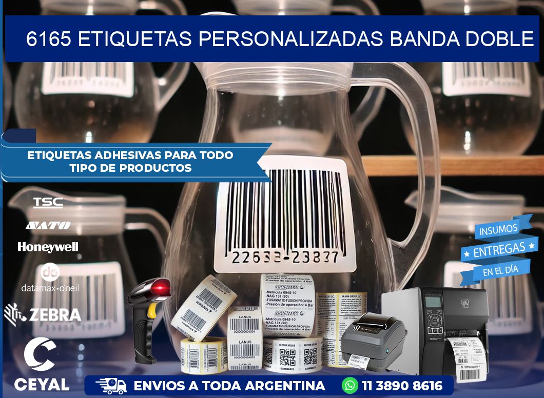 6165 Etiquetas personalizadas banda doble