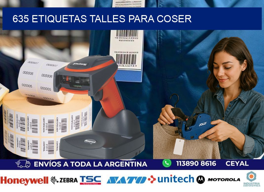 635 ETIQUETAS TALLES PARA COSER