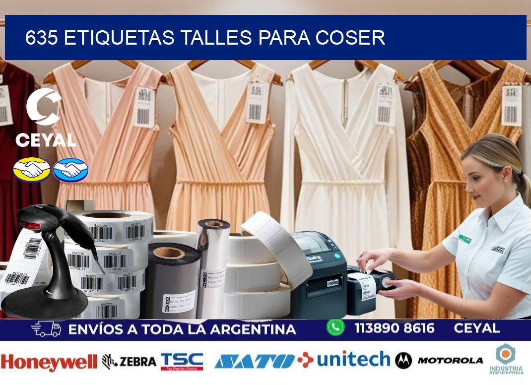 635 ETIQUETAS TALLES PARA COSER