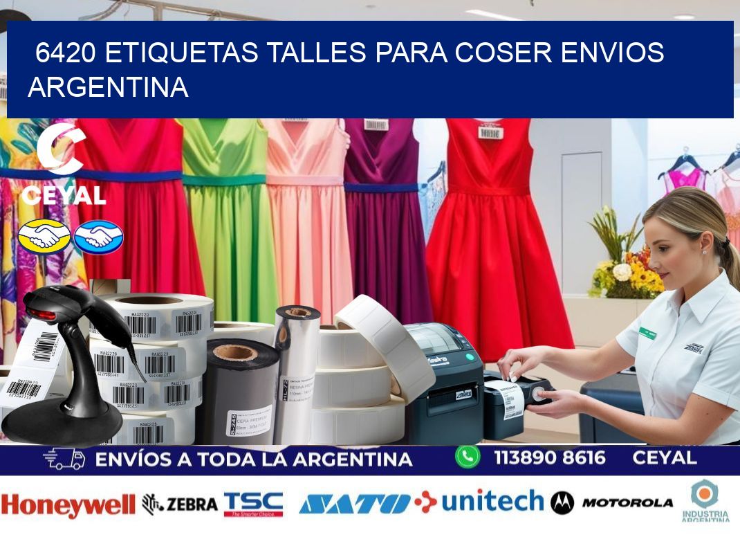 6420 ETIQUETAS TALLES PARA COSER ENVIOS ARGENTINA