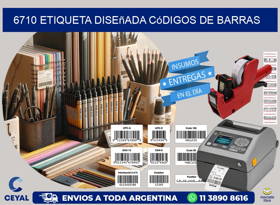 6710 etiqueta diseñada códigos de barras