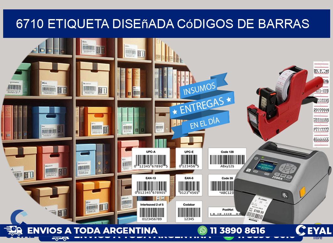 6710 etiqueta diseñada códigos de barras