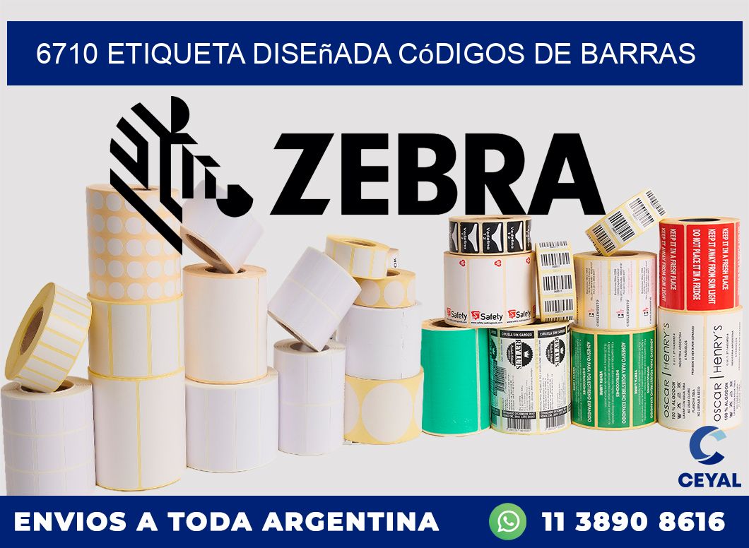 6710 etiqueta diseñada códigos de barras