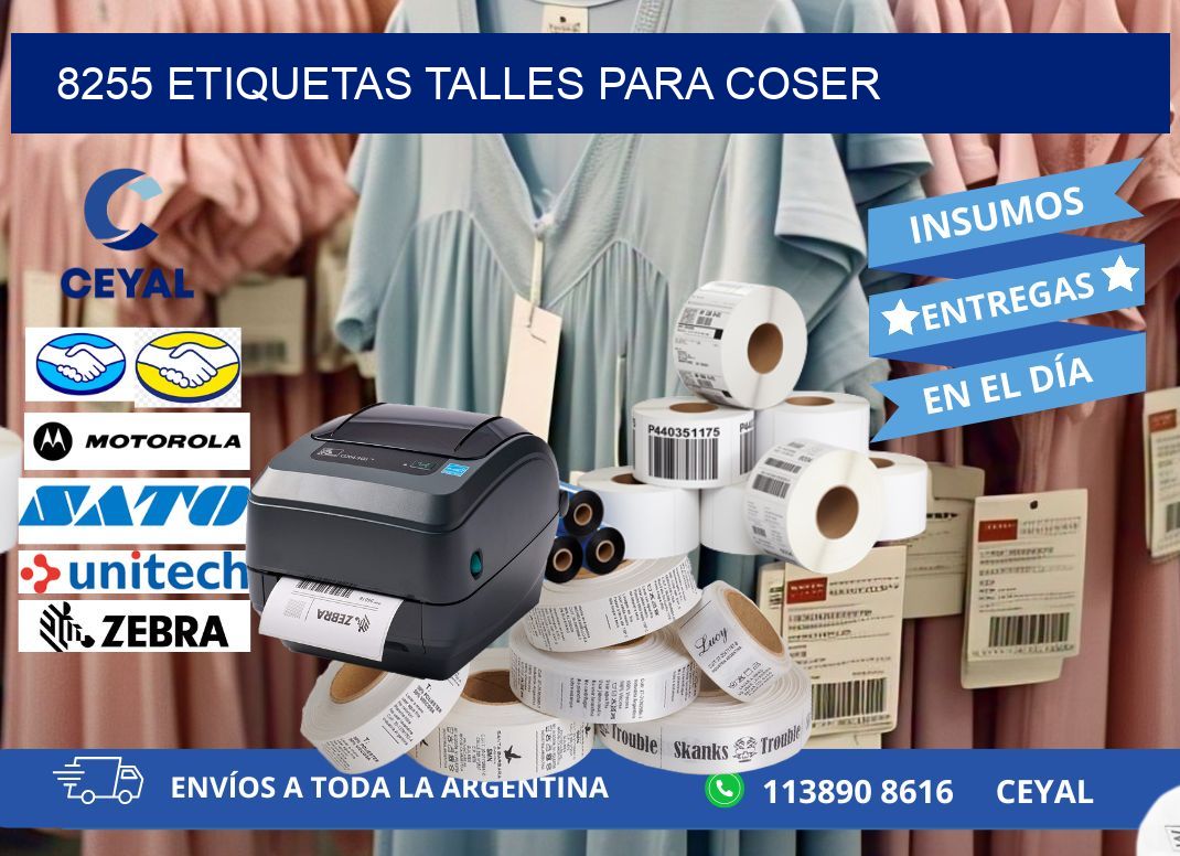 8255 ETIQUETAS TALLES PARA COSER