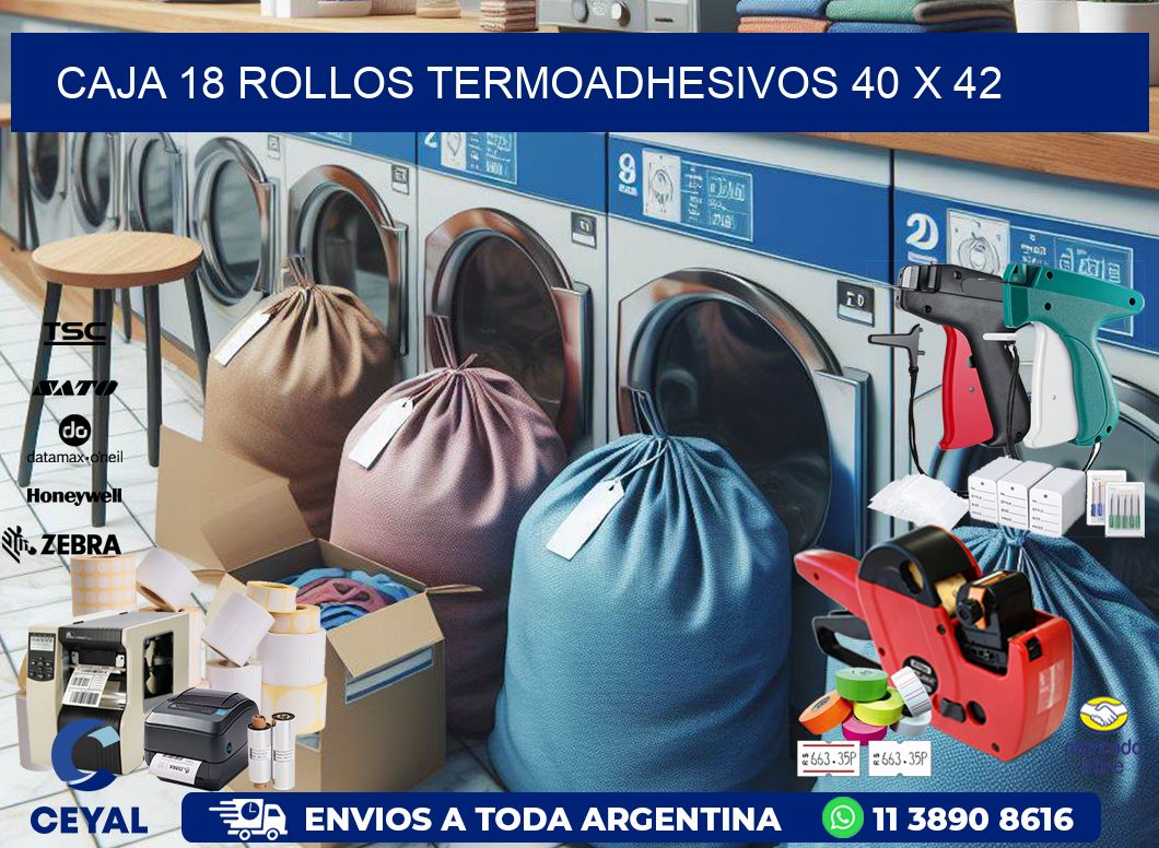 CAJA 18 ROLLOS TERMOADHESIVOS 40 x 42