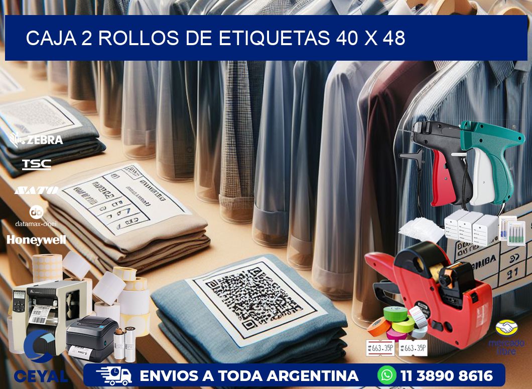 CAJA 2 ROLLOS DE ETIQUETAS 40 x 48