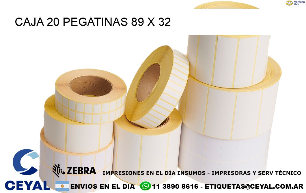 CAJA 20 PEGATINAS 89 x 32