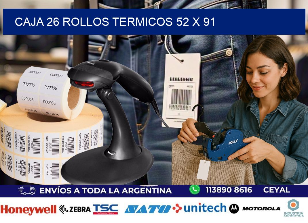 CAJA 26 ROLLOS TERMICOS 52 x 91