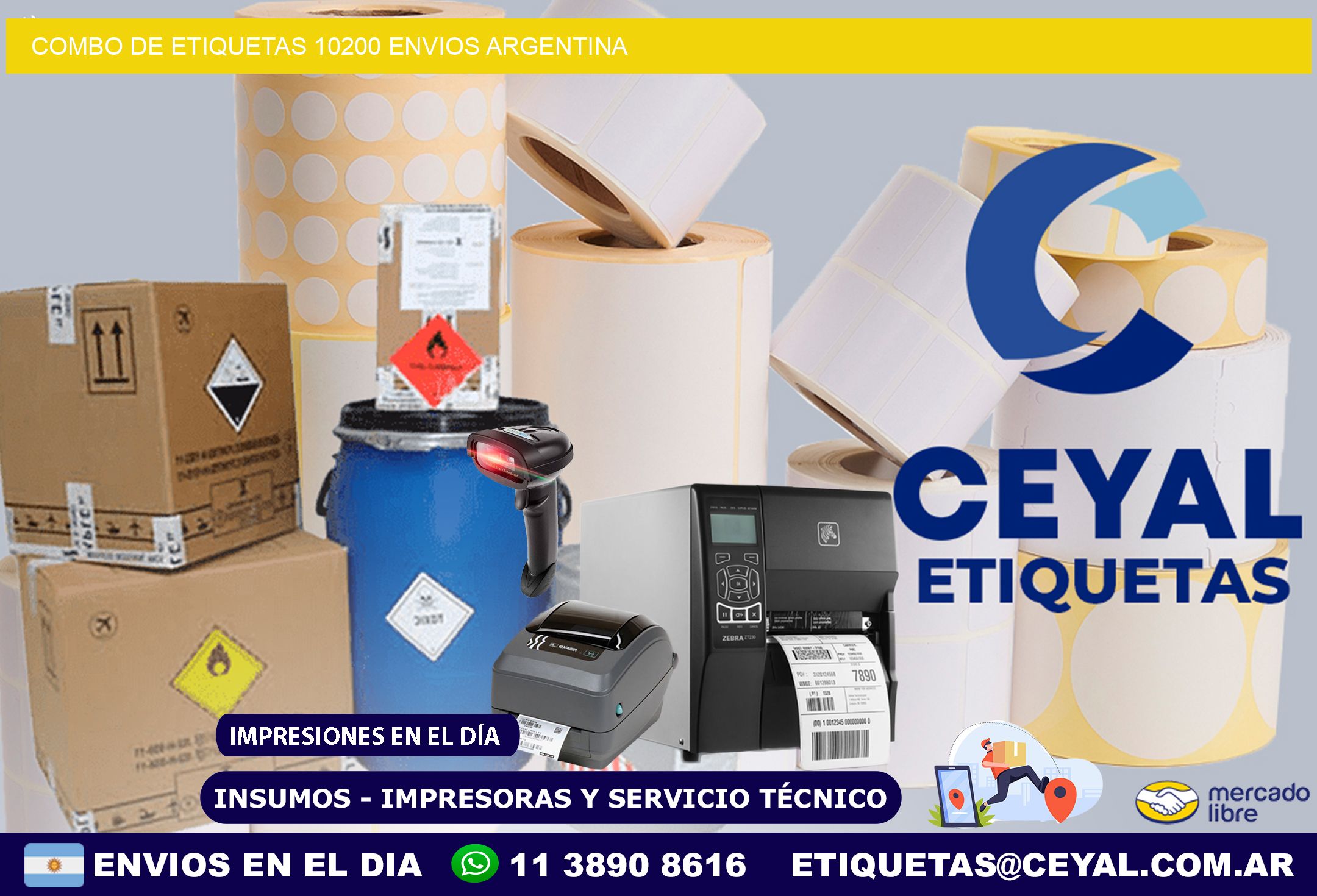 Combo de etiquetas 10200 ENVIOS ARGENTINA