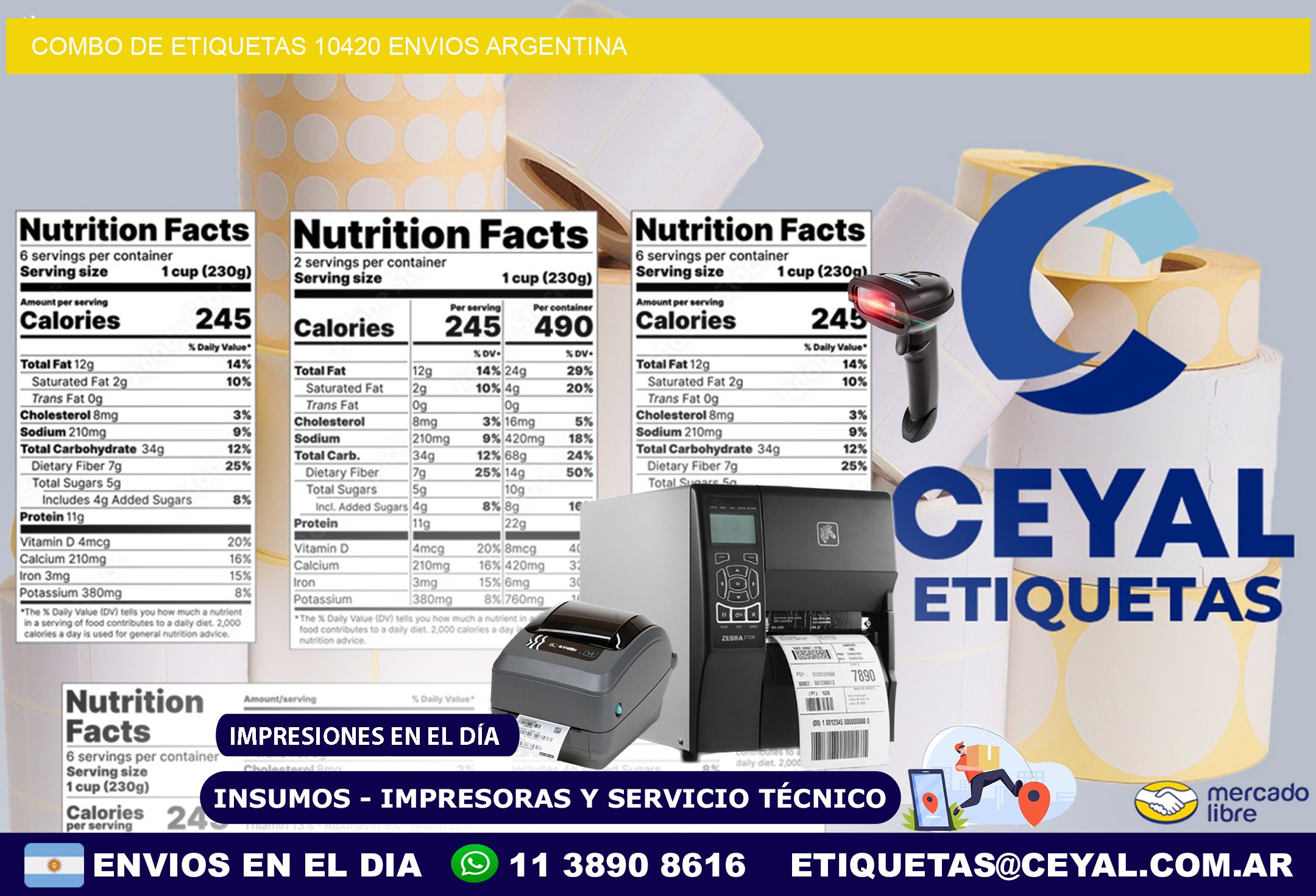 Combo de etiquetas 10420 ENVIOS ARGENTINA