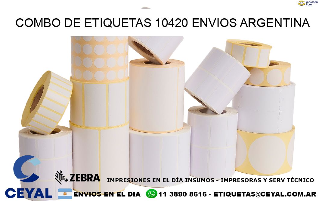 Combo de etiquetas 10420 ENVIOS ARGENTINA