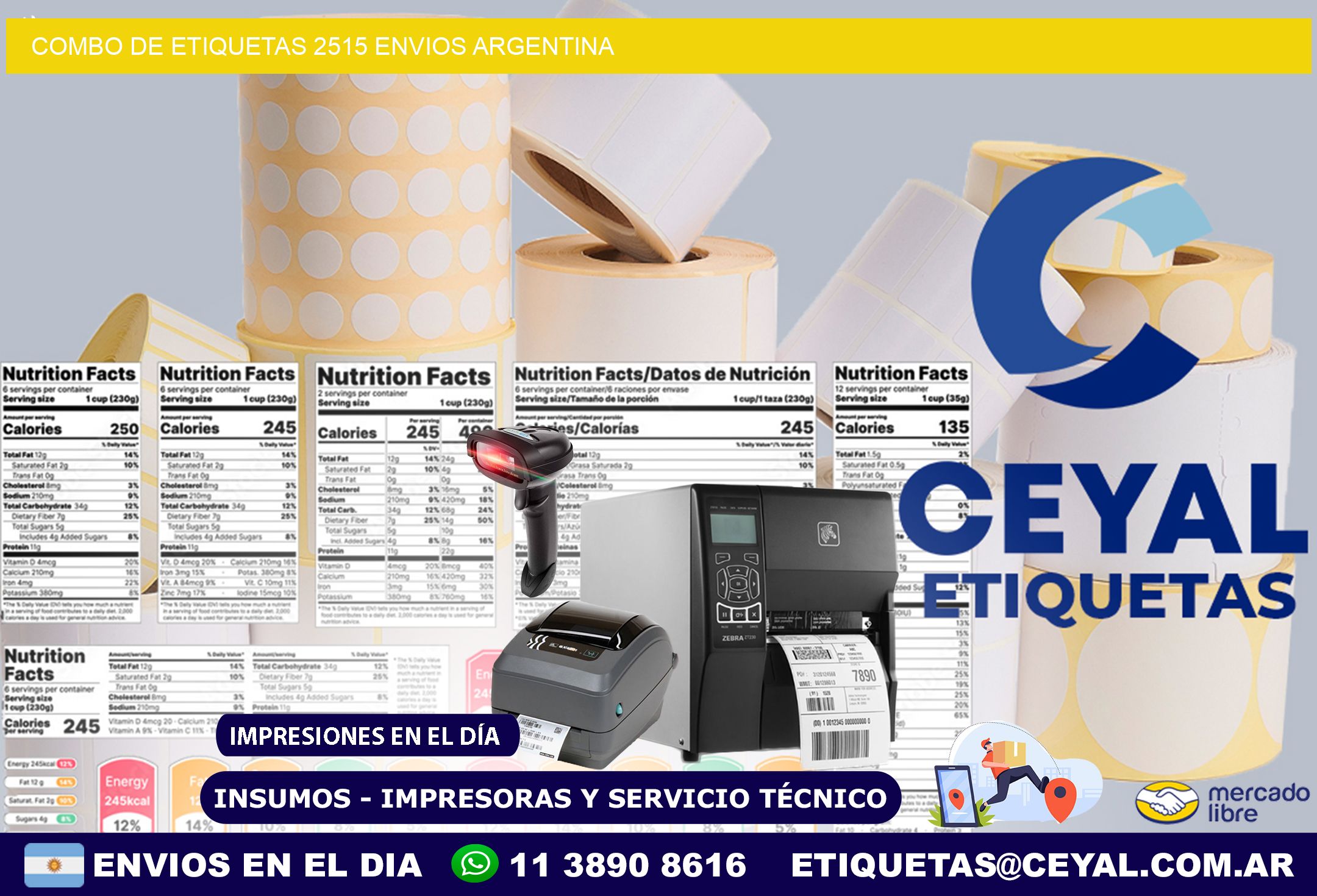 Combo de etiquetas 2515 ENVIOS ARGENTINA