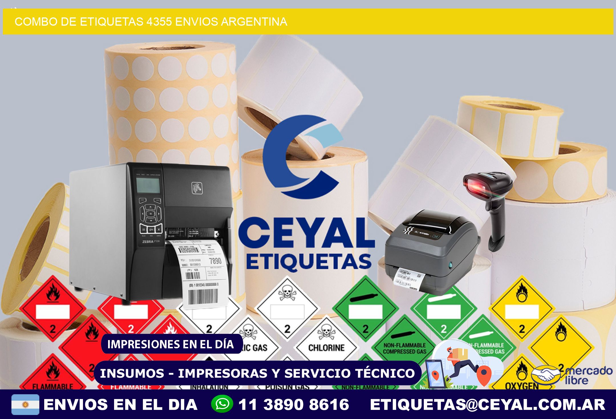 Combo de etiquetas 4355 ENVIOS ARGENTINA
