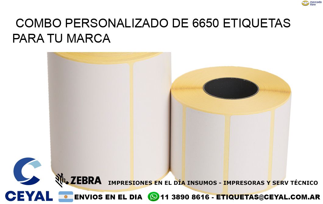 Combo personalizado de 6650 etiquetas para tu marca