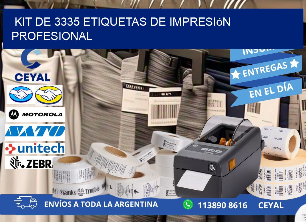 Kit de 3335 etiquetas de impresión profesional