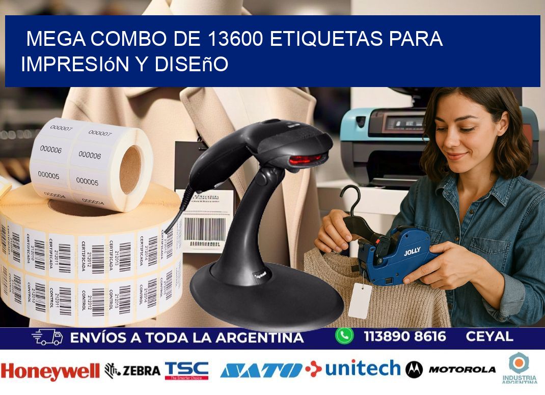 Mega combo de 13600 etiquetas para impresión y diseño