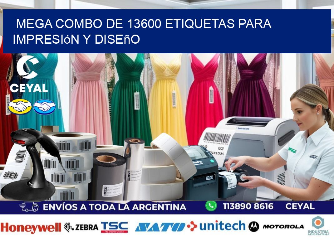 Mega combo de 13600 etiquetas para impresión y diseño