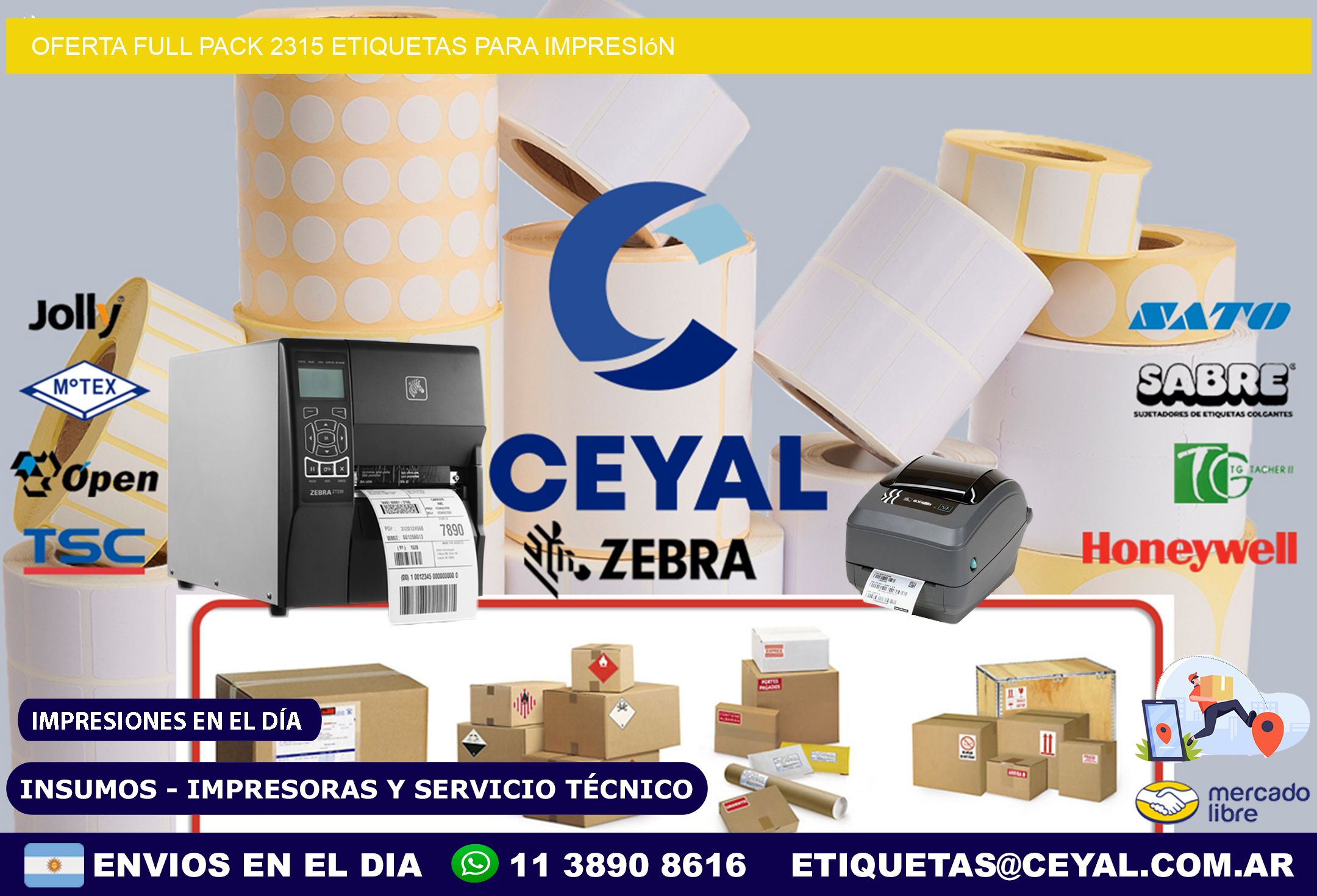Oferta full pack 2315 etiquetas para impresión