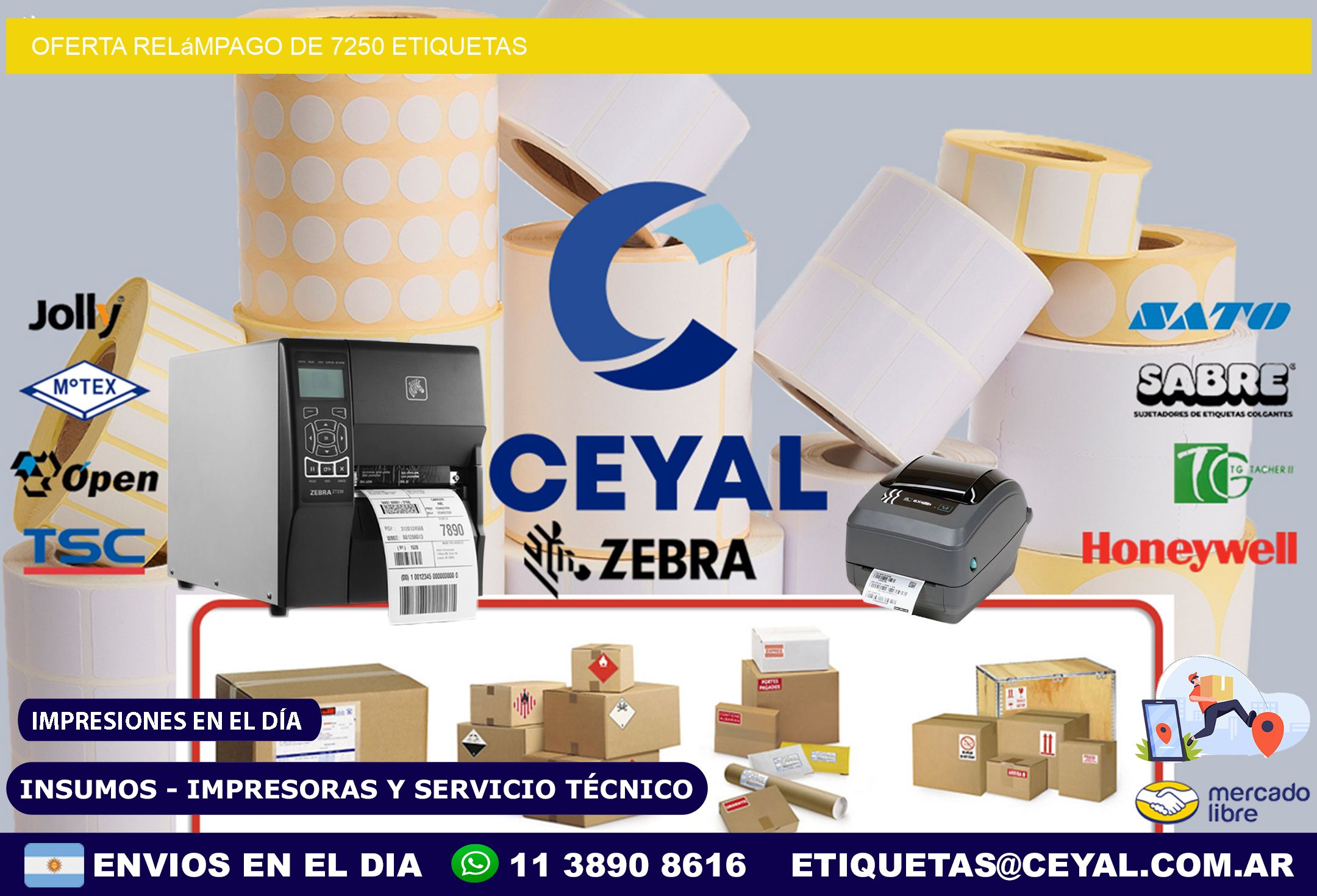 Oferta relámpago de 7250 etiquetas