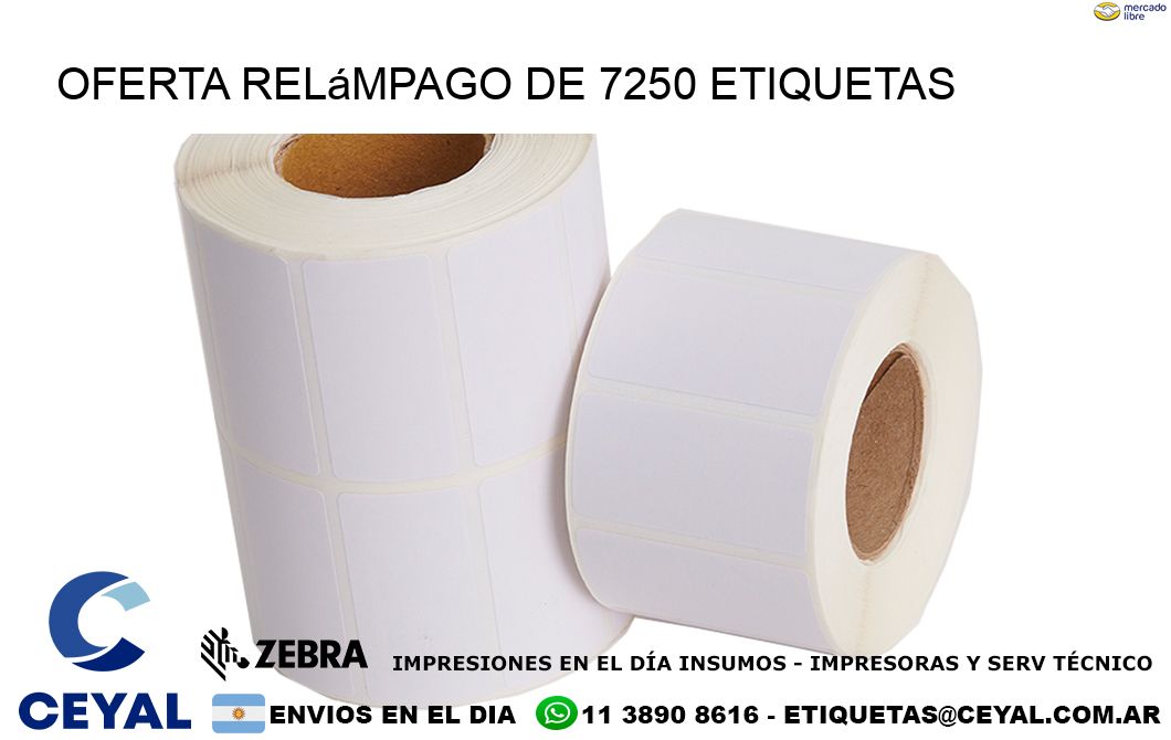 Oferta relámpago de 7250 etiquetas
