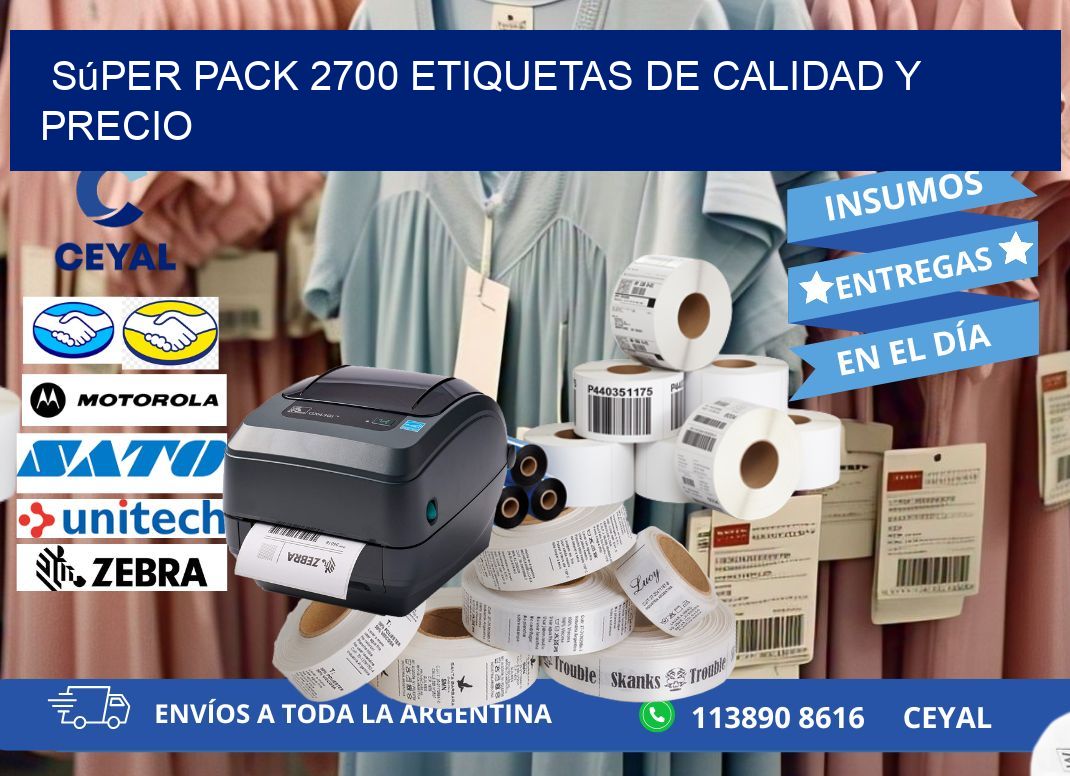 Súper pack 2700 etiquetas de calidad y precio