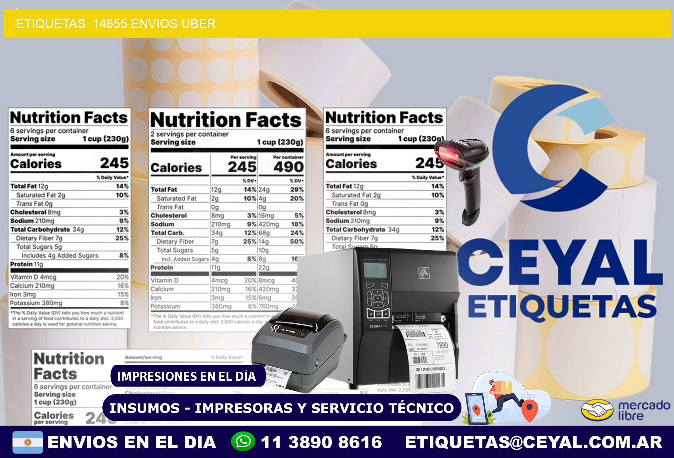 etiquetas  14655 ENVIOS UBER