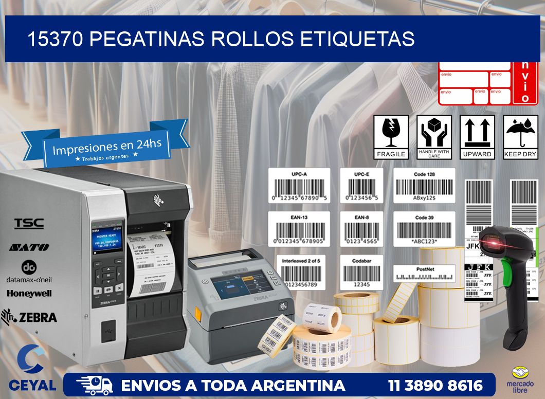 15370 Pegatinas rollos etiquetas