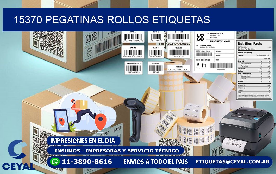 15370 Pegatinas rollos etiquetas