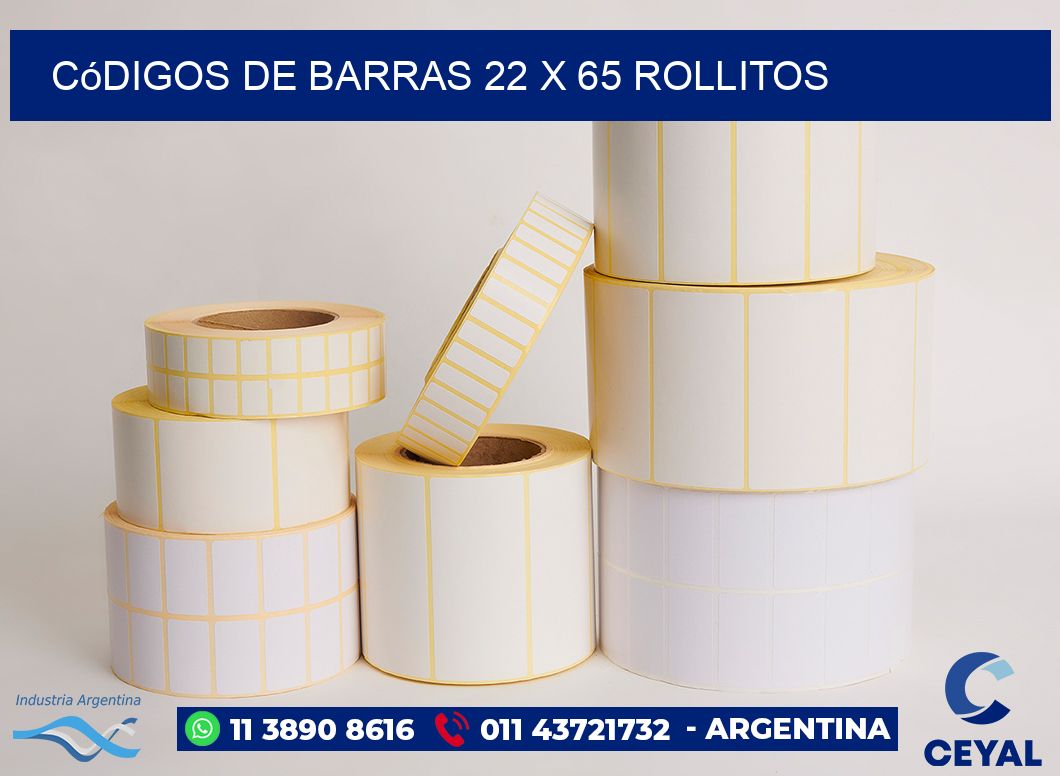 Códigos de Barras 22 x 65 rollitos
