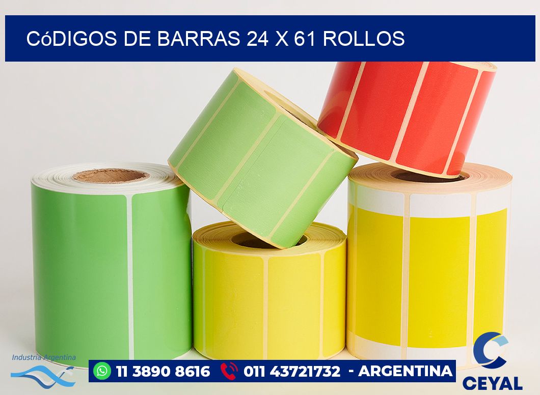Códigos de Barras 24 x 61 ROLLOS