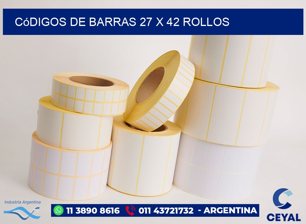 Códigos de Barras 27 x 42 ROLLOS