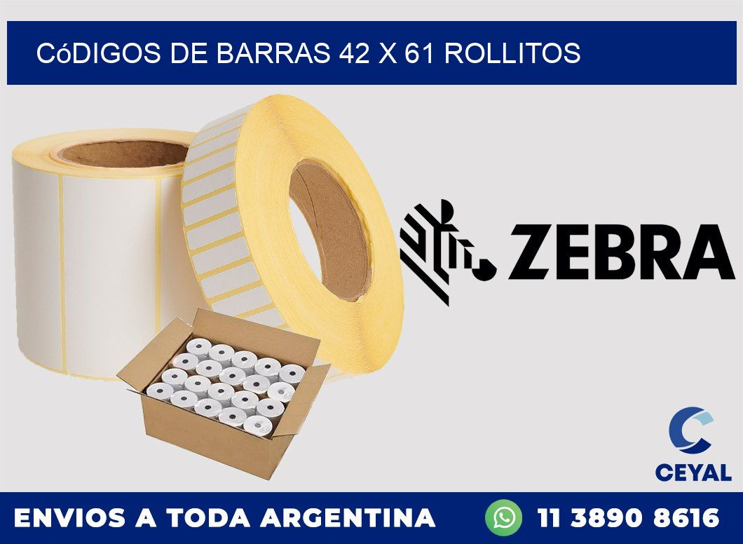 Códigos de Barras 42 x 61 rollitos