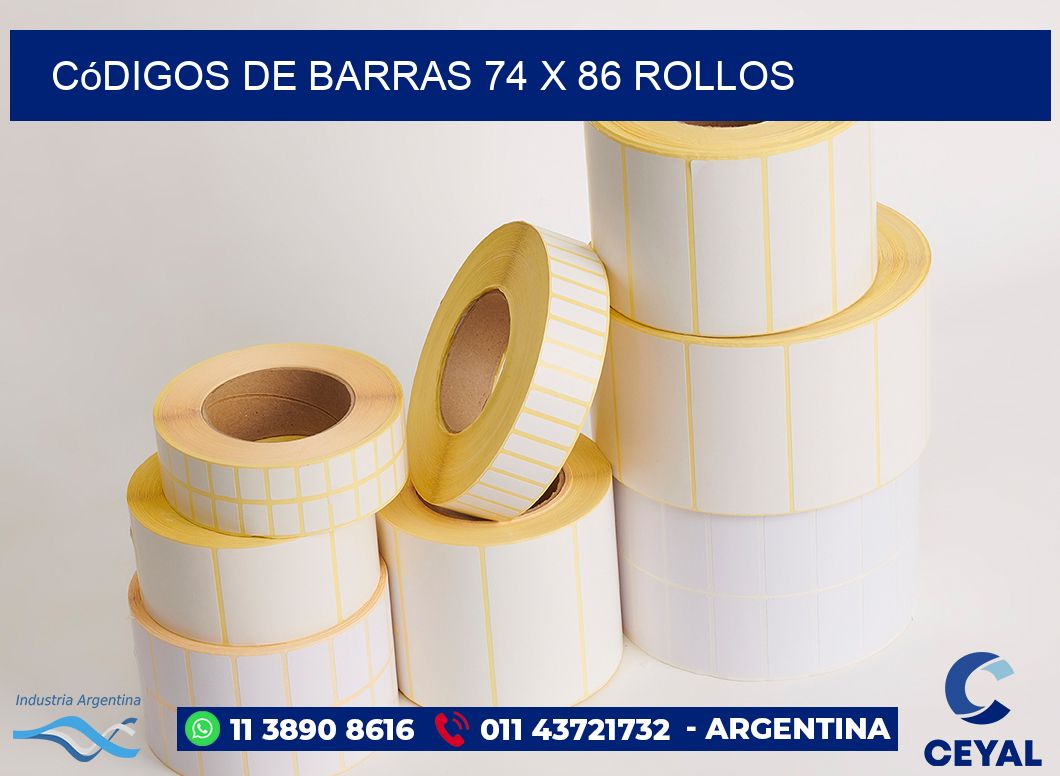 Códigos de Barras 74 x 86 ROLLOS