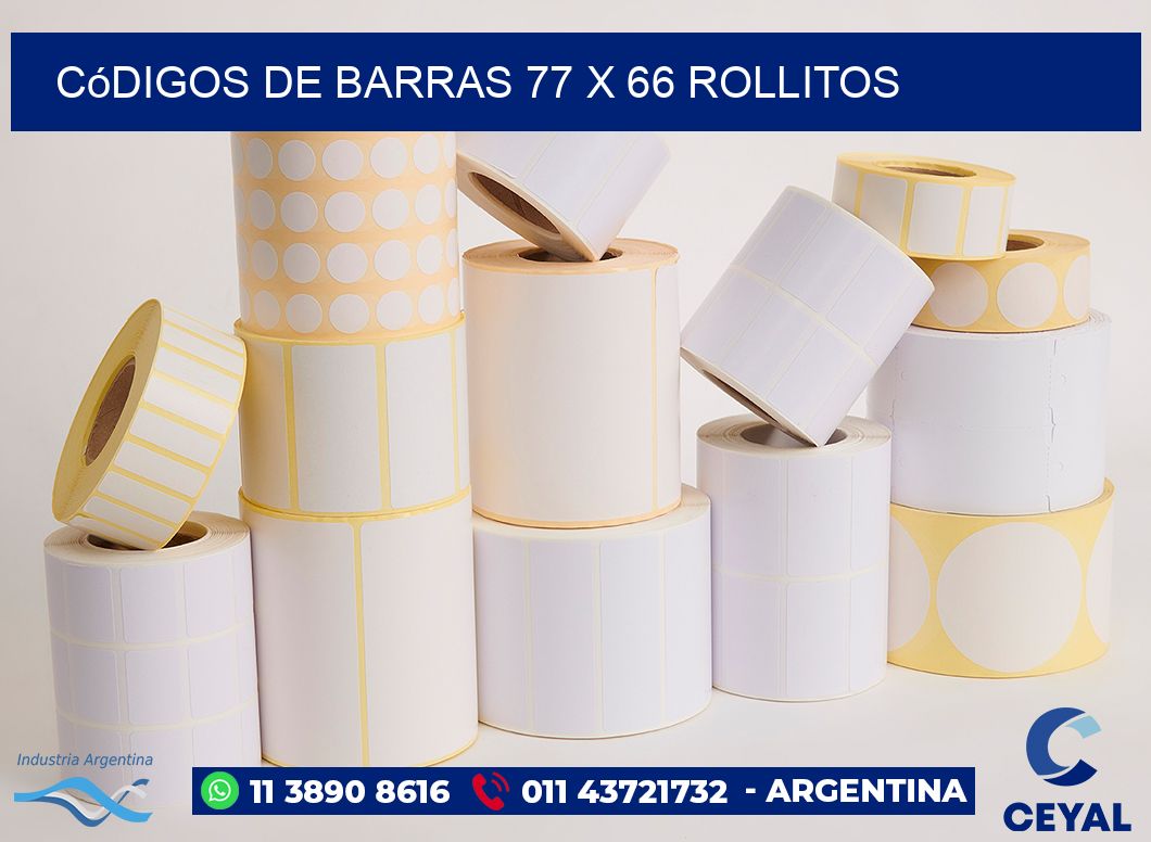 Códigos de Barras 77 x 66 rollitos