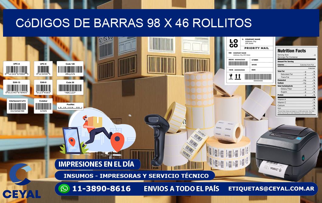 Códigos de Barras 98 x 46 rollitos