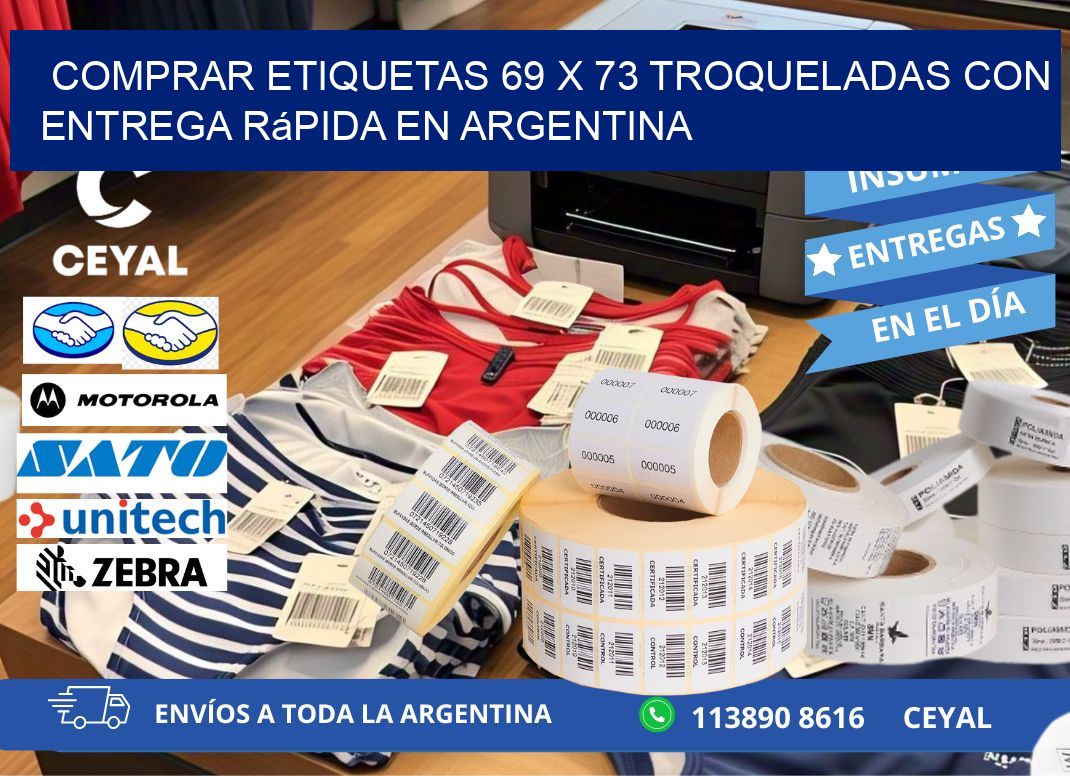 Comprar etiquetas 69 x 73 troqueladas con entrega rápida en Argentina