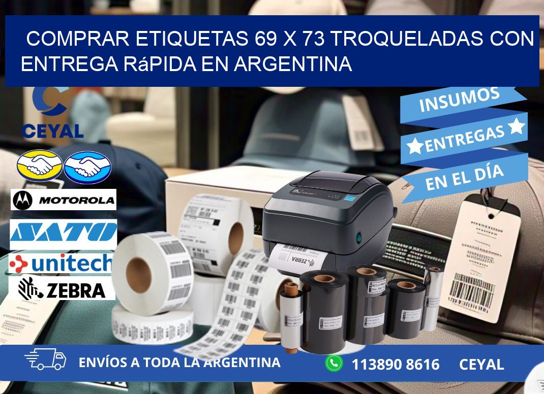 Comprar etiquetas 69 x 73 troqueladas con entrega rápida en Argentina