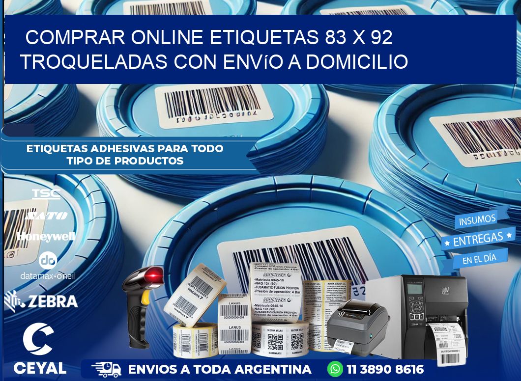 Comprar online etiquetas 83 x 92 troqueladas con envío a domicilio