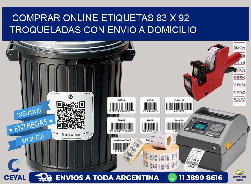 Comprar online etiquetas 83 x 92 troqueladas con envío a domicilio
