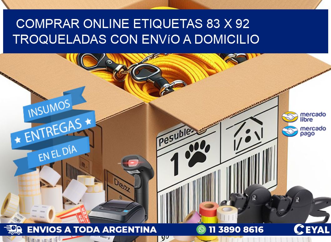 Comprar online etiquetas 83 x 92 troqueladas con envío a domicilio
