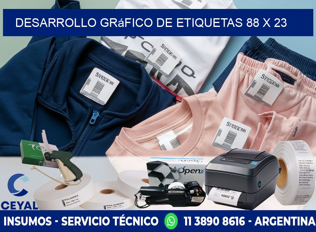 Desarrollo gráfico de etiquetas 88 x 23