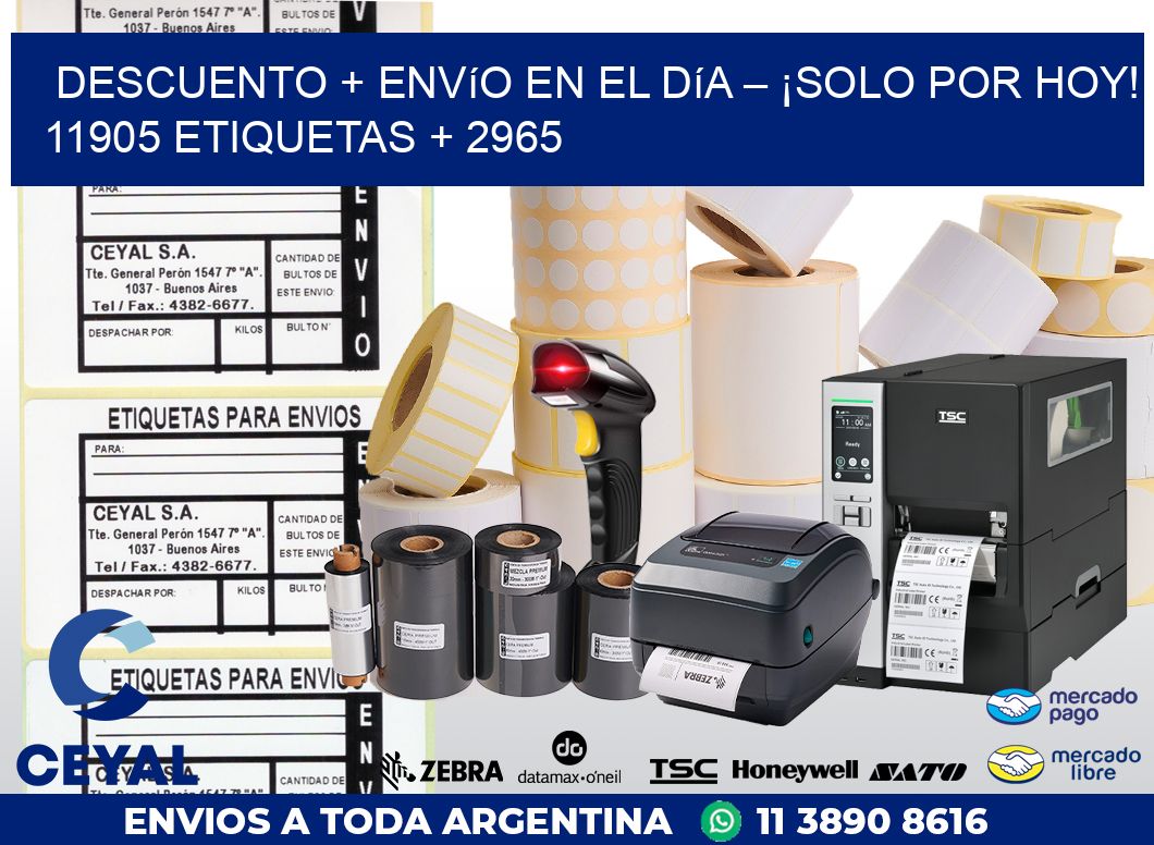 Descuento + envío en el Día – ¡Solo por Hoy! 11905 etiquetas + 2965