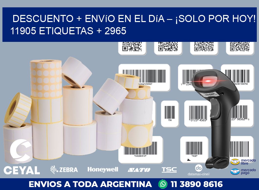 Descuento + envío en el Día – ¡Solo por Hoy! 11905 etiquetas + 2965